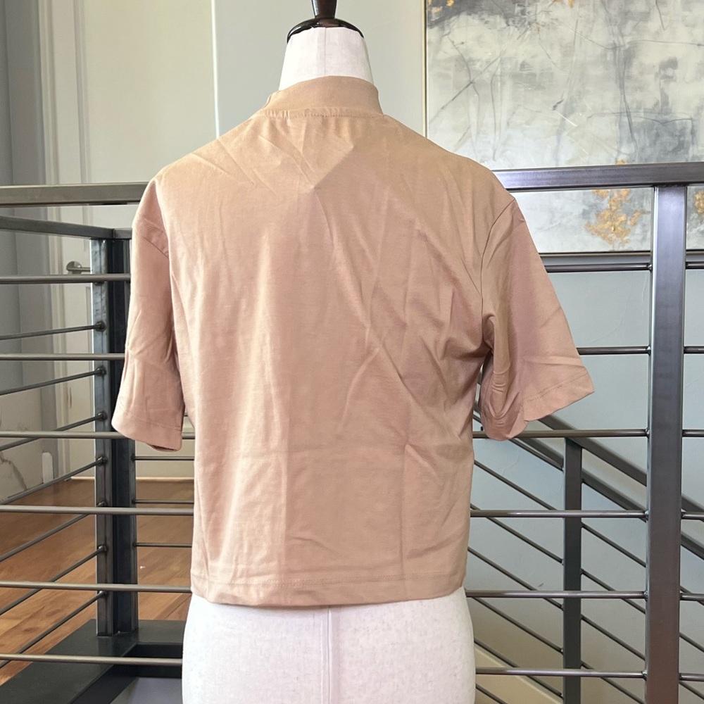 Nike Sportswear Boxy Mock Neck Crop Top - Hemp & White - Picture 4 of 12
